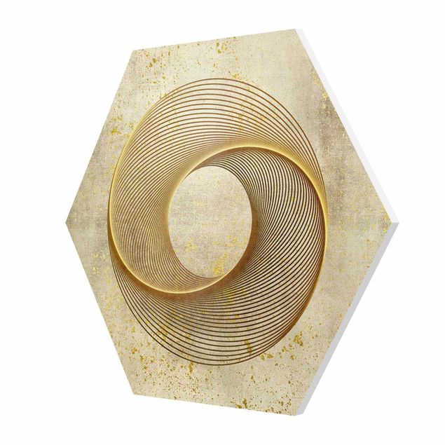 Cuadros decorativos Line Art Circle Spiral Gold
