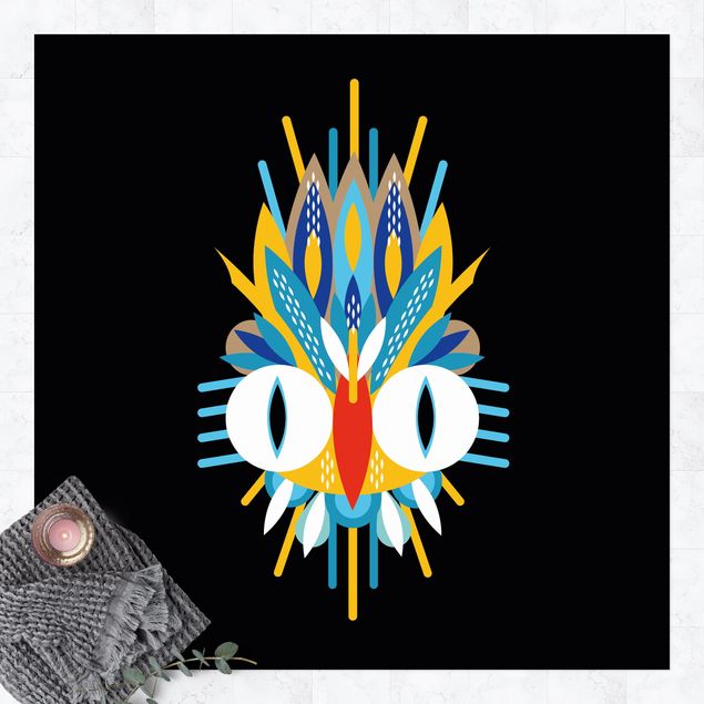 Alfombras para exterior Collage Ethno Mask - Bird Feathers