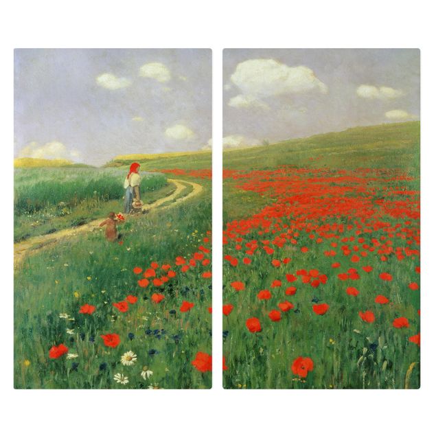 Cubre vitrocerámicas Pál Szinyei-Merse - Summer Landscape With A Blossoming Poppy