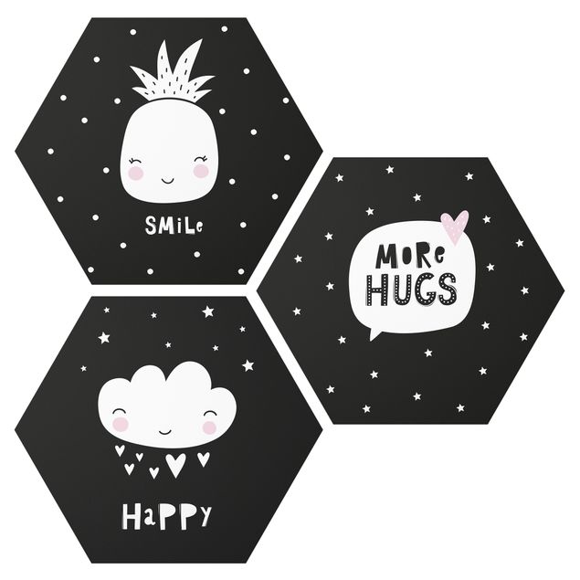 Cuadros negros Happy Smile Hugs