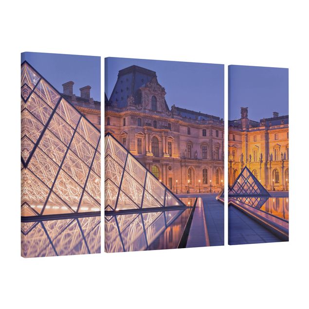 Lienzos ciudades Louvre Paris At Night