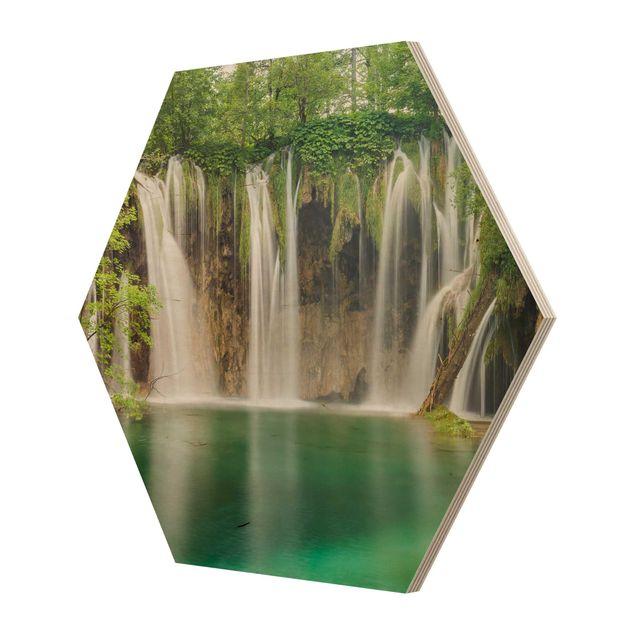 cuadro hexagonal Waterfall Plitvice Lakes