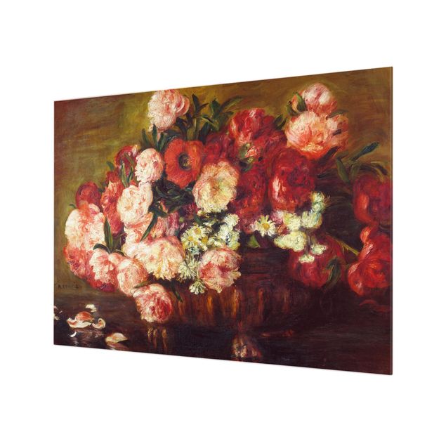 Panel antisalpicaduras cocina flores Auguste Renoir - Still Life With Peonies