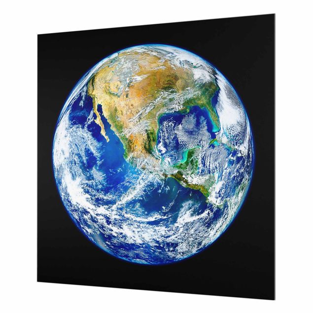 Spritzschutz Glas - NASA Fotografie Unsere Erde - Quadrat 1:1