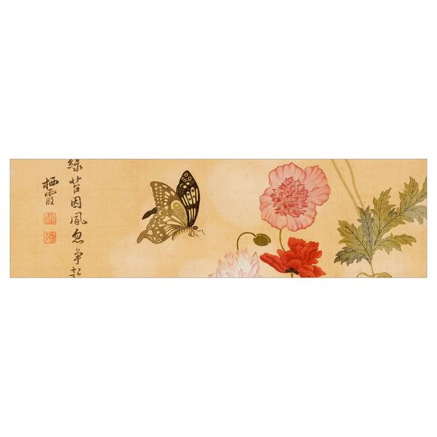 Salpicadero cocina Yuanyu Ma - Poppy Flower And Butterfly