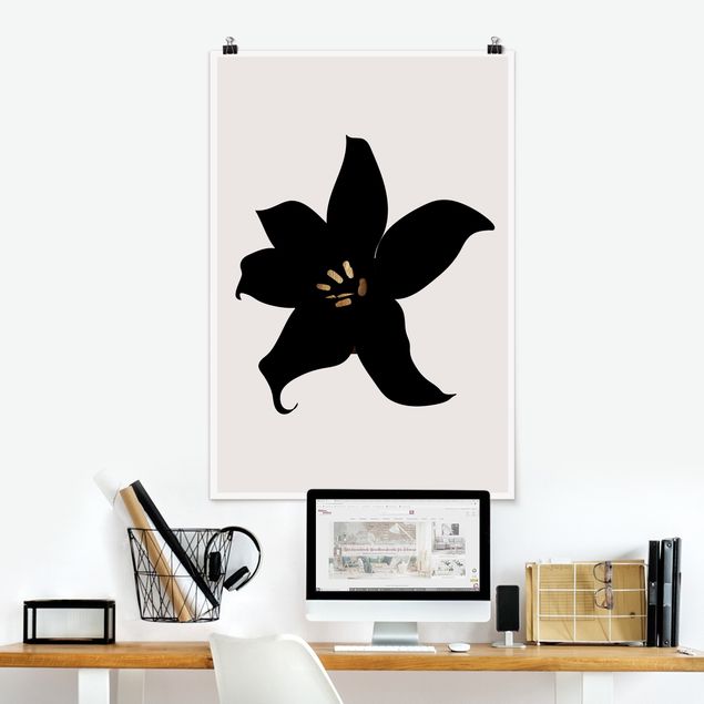Cuadros con orquideas Graphical Plant World - Orchid Black And Gold