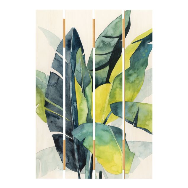 cuadros de madera decorativos Tropical Foliage - Banana