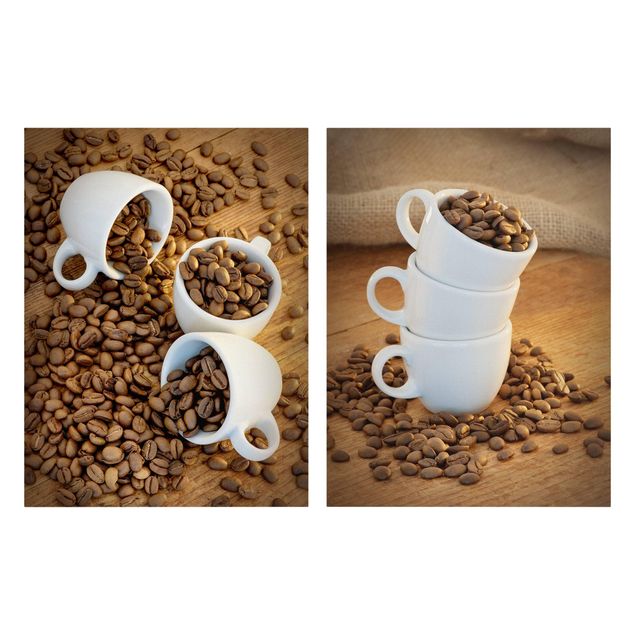 Cuadros 3 espresso cups with coffee beans