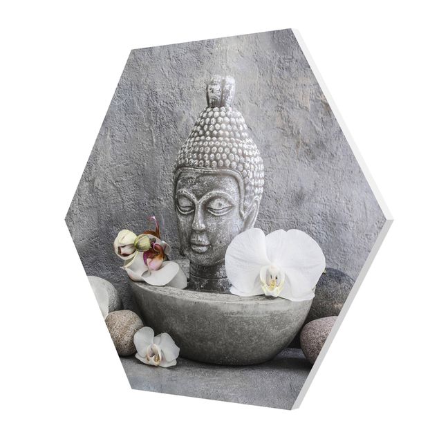 Cuadros para salones grises Zen Buddha, Orchids And Stones