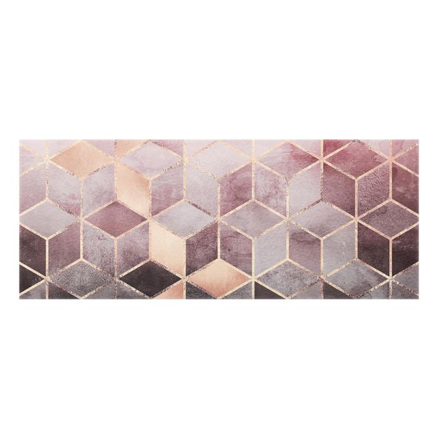 panel-antisalpicaduras-cocina Pink Gray Golden Geometry