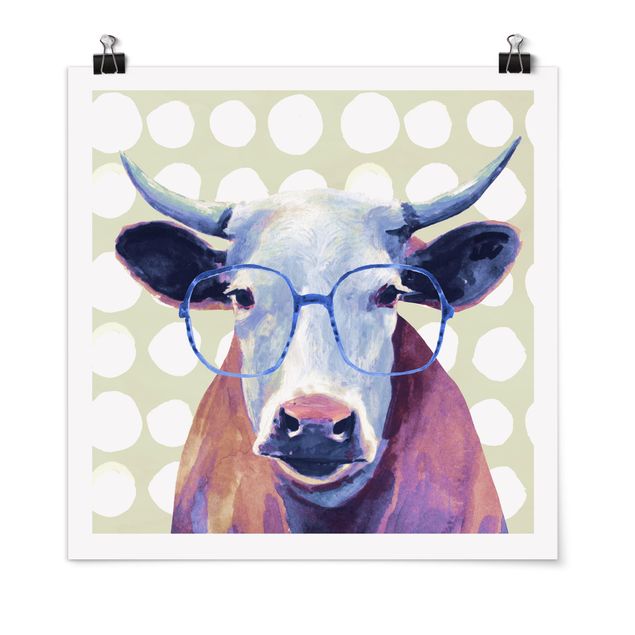 Cuadros decorativos modernos Animals With Glasses - Cow