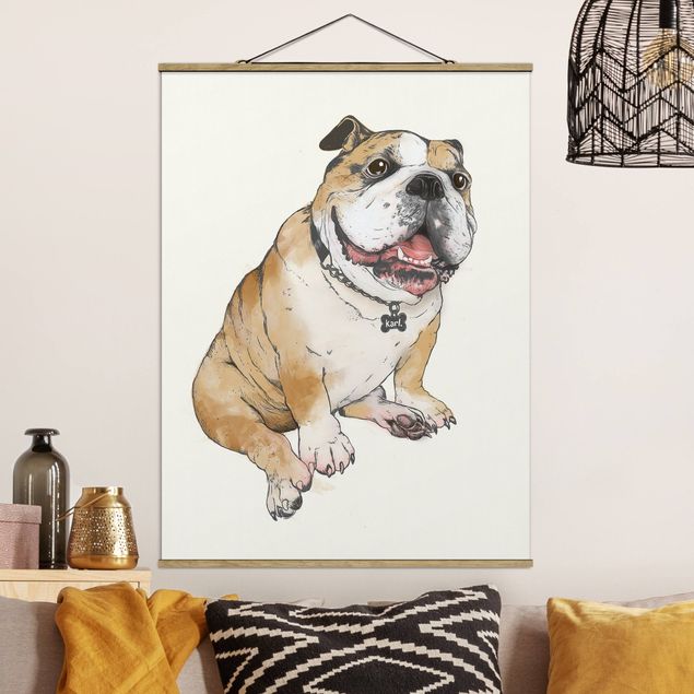 Decoración de cocinas Illustration Dog Bulldog Painting
