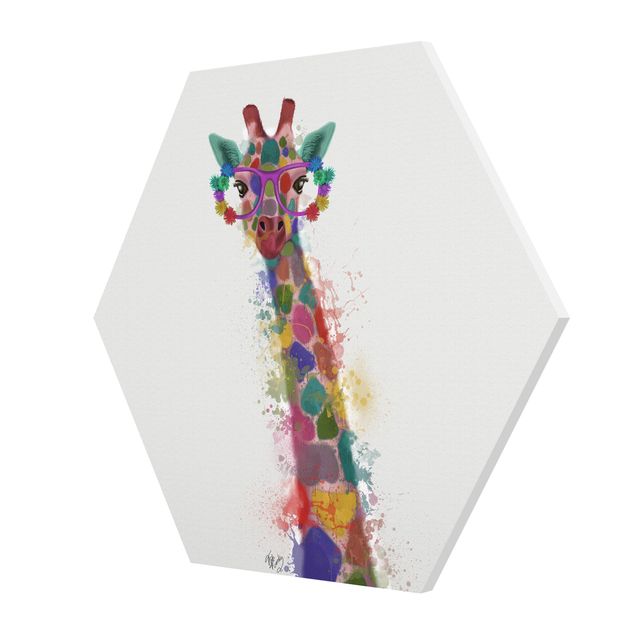 Cuadros Rainbow Splash Giraffe