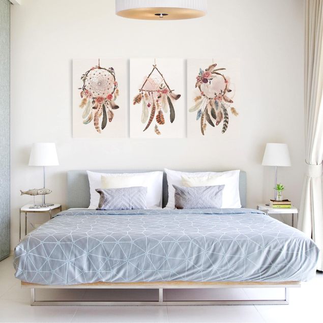 Cuadros con plumas Watercolour Dream Catcher With Feathers