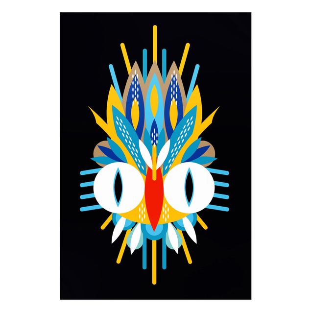 Cuadros de la india Collage Ethno Mask - Bird Feathers