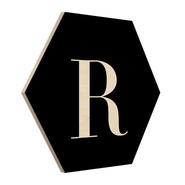 Cuadros hexagonales Letter Serif Black R