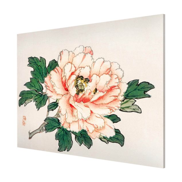 Cuadros plantas Asian Vintage Drawing Pink Chrysanthemum