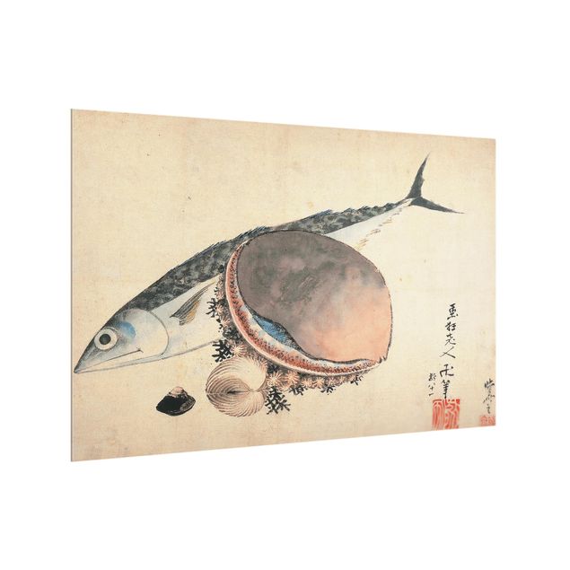 Estilos artísticos Katsushika Hokusai - Mackerel And Sea Shells