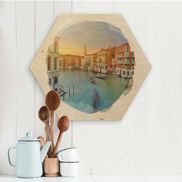 Láminas cuadros famosos WaterColours - Grand Canal View From The Rialto Bridge Venice