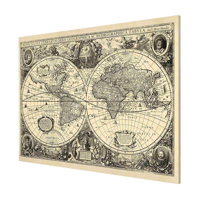 Cuadro de mapamundi Vintage World Map Antique Illustration