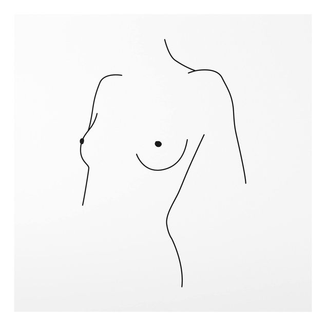 Decoración en la cocina Line Art Nude Bust Woman Black And White
