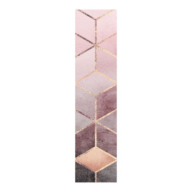 Paneles japoneses patrones Pink Grey Golden Geometry