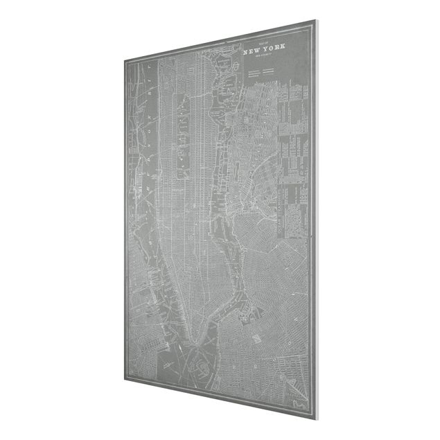 Cuadros arquitectura Vintage Map New York Manhattan