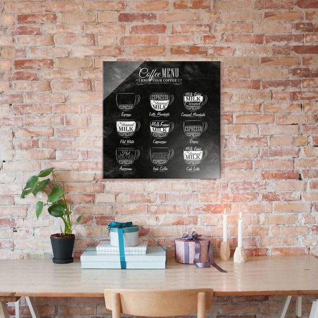 Cuadro cafeteria Coffee Varieties Chalkboard