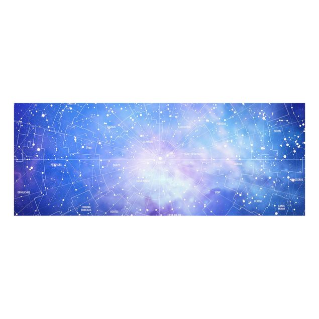 Cuadro azul Stelar Constellation Star Chart