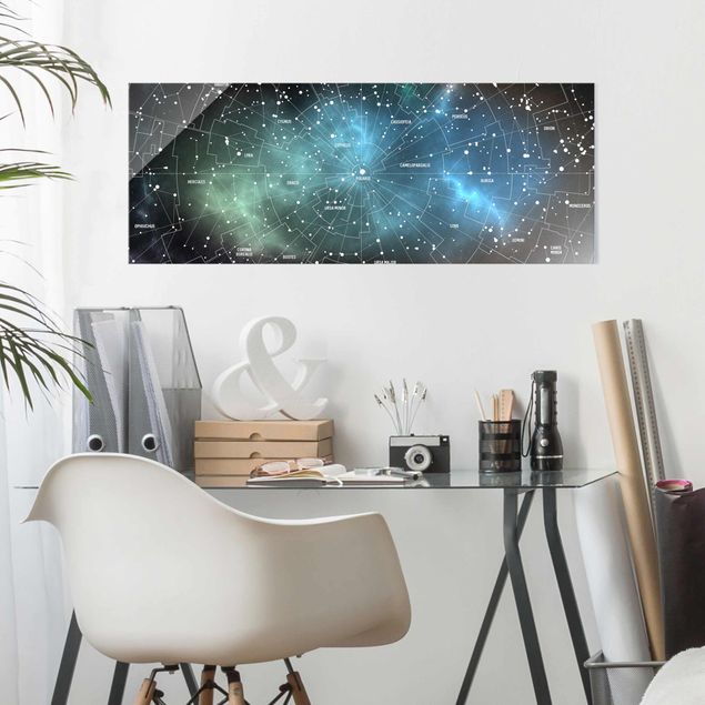 Cuadros de ciudades Stellar Constellation Map Galactic Nebula
