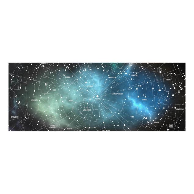 Cuadros negros Stellar Constellation Map Galactic Nebula