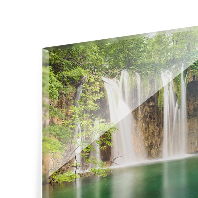 Cuadros tonos verdes Waterfall Plitvice Lakes