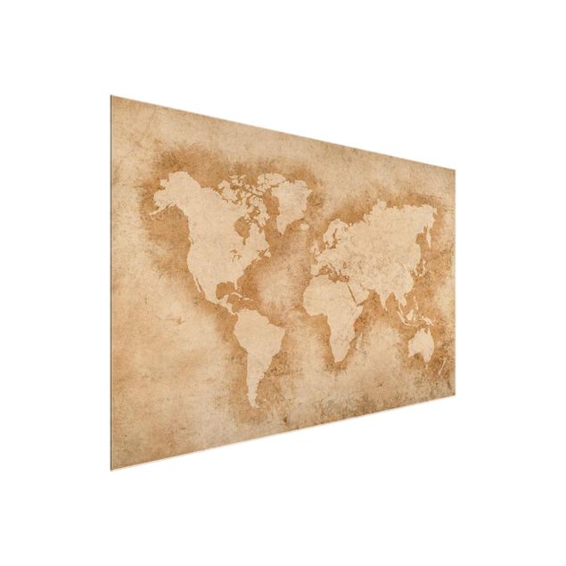 Cuadros de cristal mapamundi Antique World Map