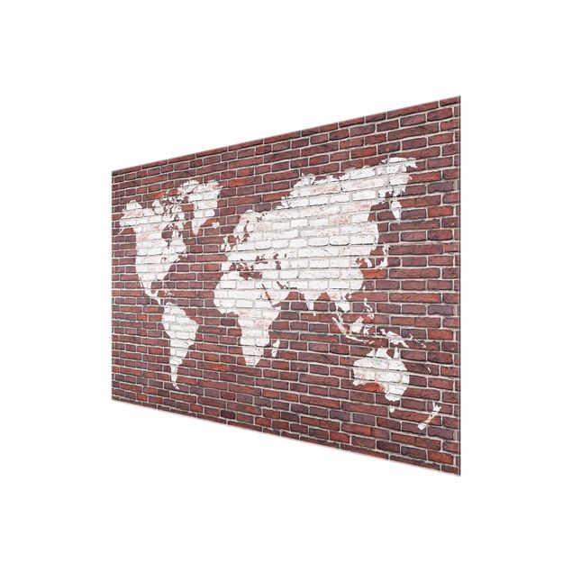 Tableros magnéticos de vidrio Brick World Map