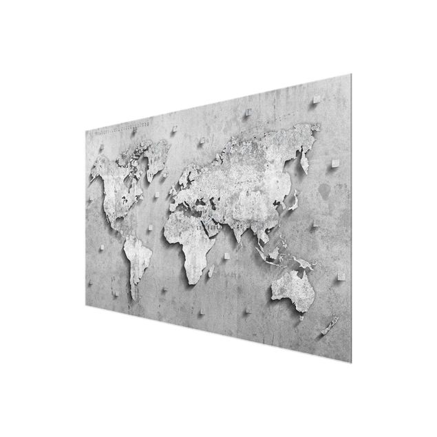 Tableros magnéticos de vidrio Concrete World Map