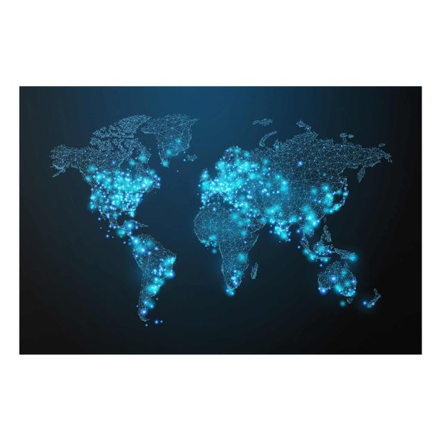 Cuadros azules Connected World World Map