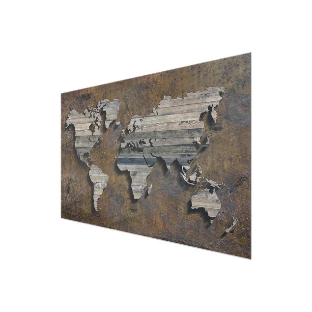 Cuadros Wooden Grid World Map