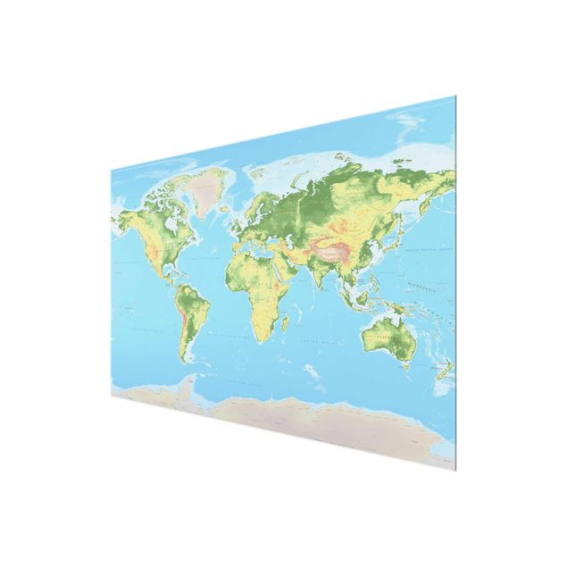 Cuadros Physical World Map