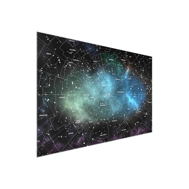 Cuadros de cristal mapamundi Stellar Constellation Map Galactic Nebula