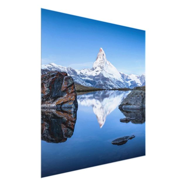Cuadros montañas Stellisee Lake In Front Of The Matterhorn