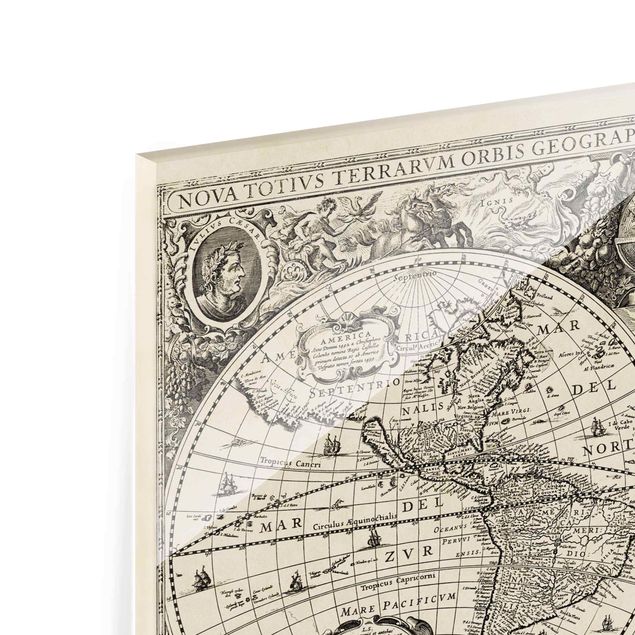 Cuadros retro vintage Vintage World Map Antique Illustration