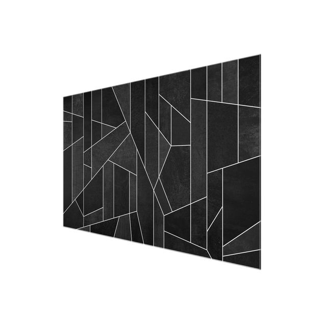 Cuadro negro Black And White Geometric Watercolour