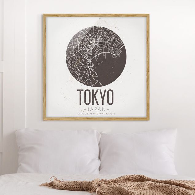 Cuadros de Tokio Tokyo City Map - Retro