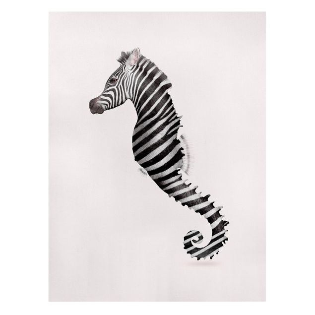 Cuadro con caballos Seahorse With Zebra Stripes