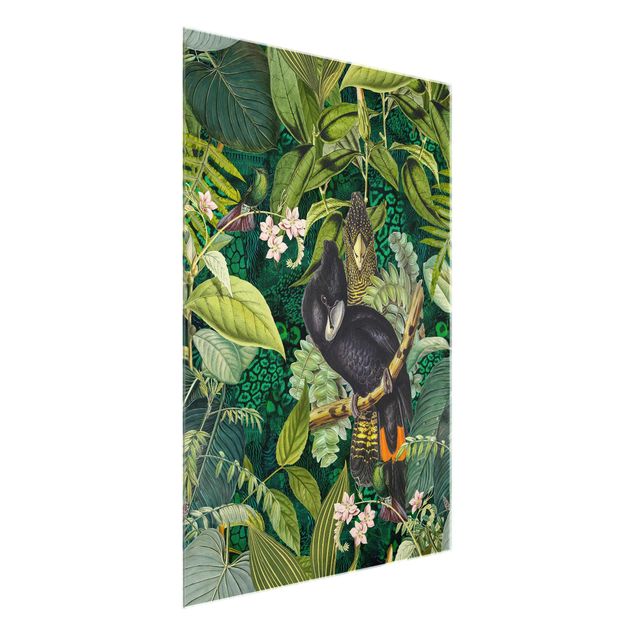 Cuadros de plantas naturales Colourful Collage - Cockatoos In The Jungle