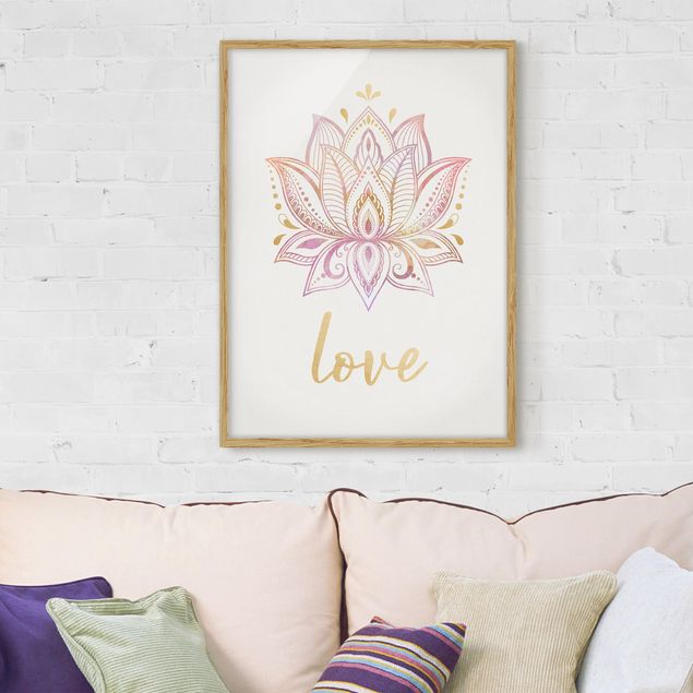 Decoración cocina Lotus Illustration Love Gold Light Pink