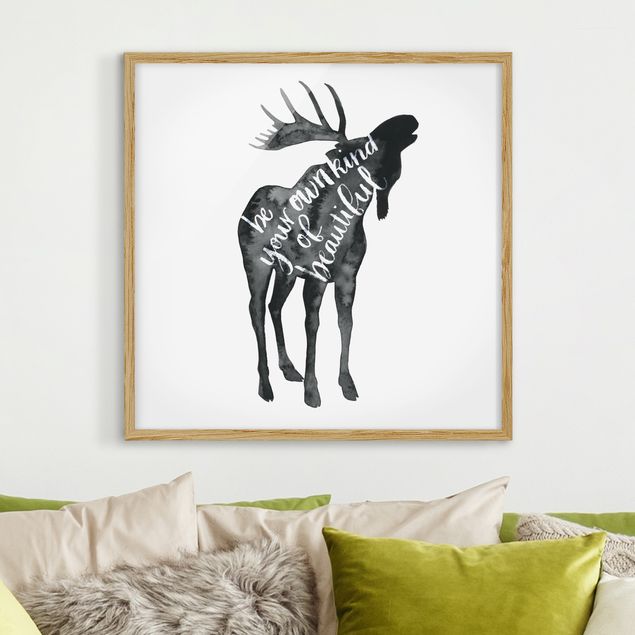 Pósters enmarcados con frases Animals With Wisdom - Elk
