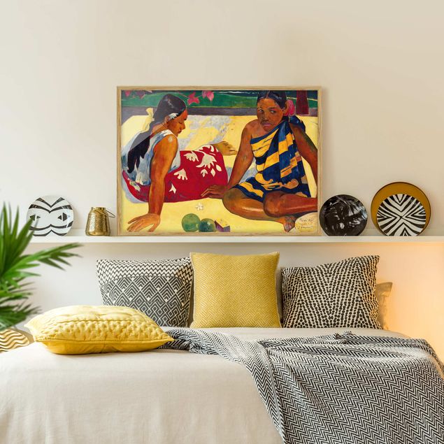 Pósters enmarcados de cuadros famosos Paul Gauguin - Parau Api (Two Women Of Tahiti)