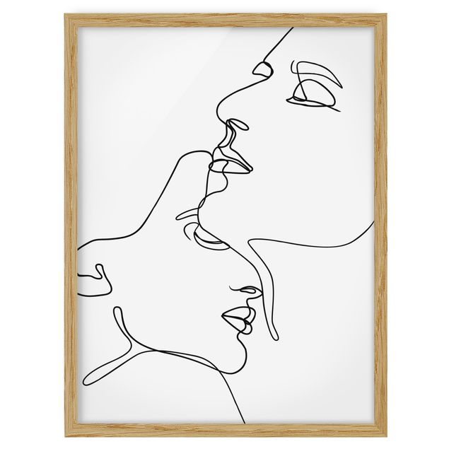Cuadro mujer desnuda Line Art Gentle Faces Black And White