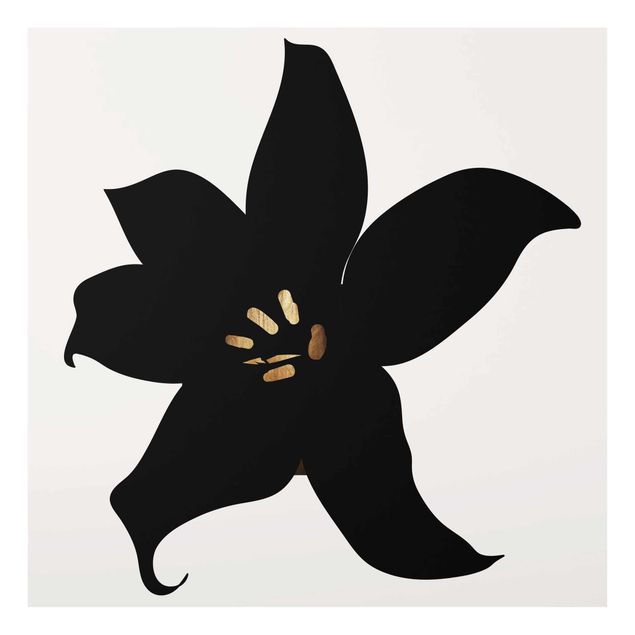 Cuadros de cristal flores Graphical Plant World - Orchid Black And Gold